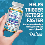 Daitea Keto Supplement 25000mg – Supports healthy eating, weight management, supports immunity, 120 capsules supplements BareGlow