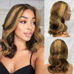 Bob Wig Human Hair 13x4 Frontal Lace Wig Body Wave HD Lace Front Wigs Human Hair Pre Plucked 99J,4/27 and natural Wigs for Women BareGlow