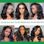 Bob Wig Human Hair 13x4 Frontal Lace Wig Body Wave HD Lace Front Wigs Human Hair Pre Plucked 99J,4/27 and natural Wigs for Women BareGlow