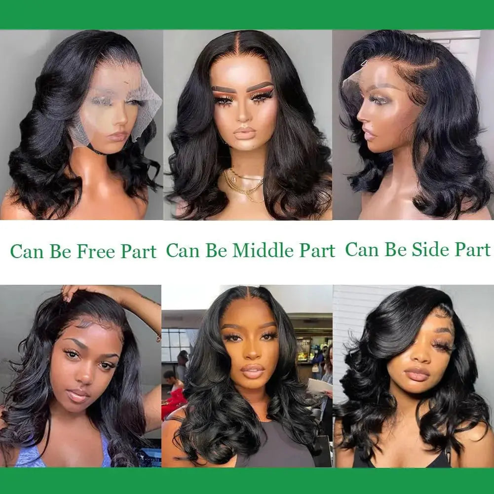 Bob Wig Human Hair 13x4 Frontal Lace Wig Body Wave HD Lace Front Wigs Human Hair Pre Plucked 99J,4/27 and natural Wigs for Women BareGlow