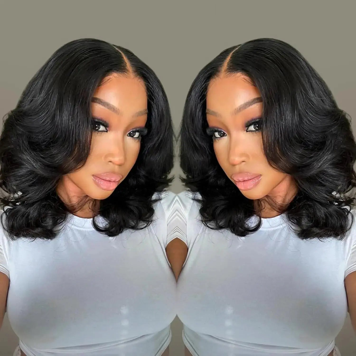 Bob Wig Human Hair 13x4 Frontal Lace Wig Body Wave HD Lace Front Wigs Human Hair Pre Plucked 99J,4/27 and natural Wigs for Women BareGlow
