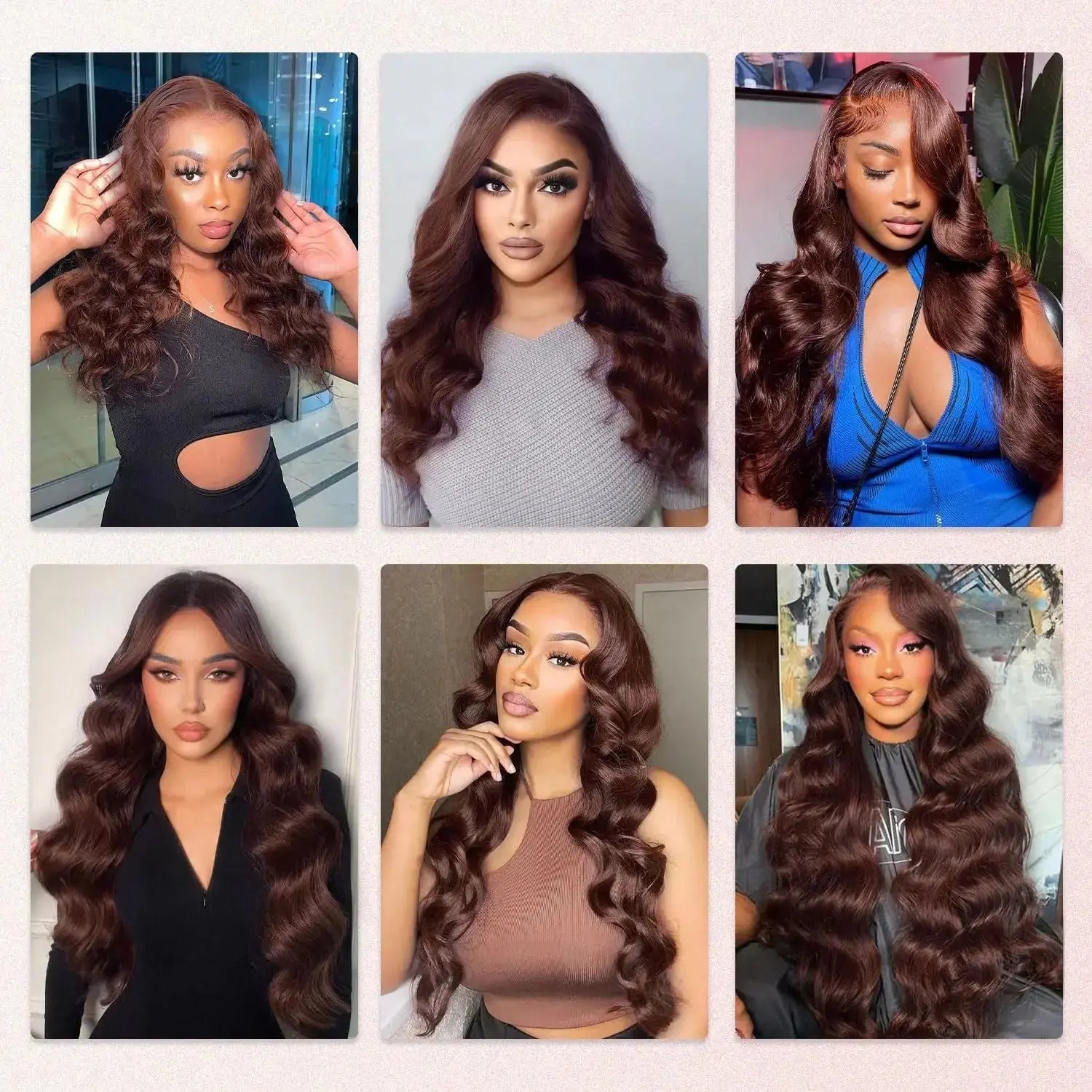 34 Inch  Body Wave Chocolate Brown Lace Front Wigs Human Hair Pre Plucked Brazilian Brown Virgin Hair Glueless HD Frontal Wig BareGlow