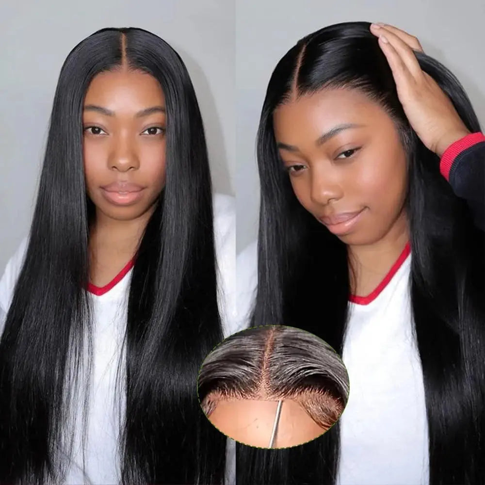 40 Inch Glueless HD Lace 13x4 Front Wig Human Hair 13x6 Ready To Wear Straight Wigs With Pre Plucked 5x5 Closure No Glue Needed BareGlow