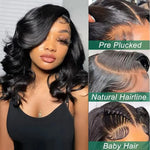 Bob Wig Human Hair 13x4 Frontal Lace Wig Body Wave HD Lace Front Wigs Human Hair Pre Plucked 99J,4/27 and natural Wigs for Women BareGlow