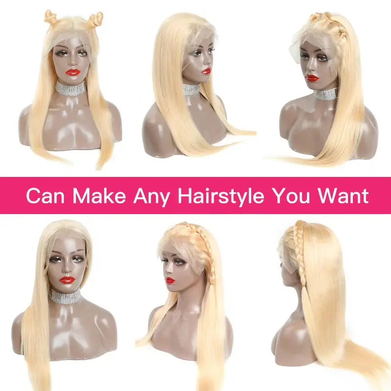 613 Honey Blonde 13x4 Lace Front Human Hair Wigs For Black Women Pre Plucked 13x6 360 Frontal Remy Brazilian Straight Wig 46inch BareGlow