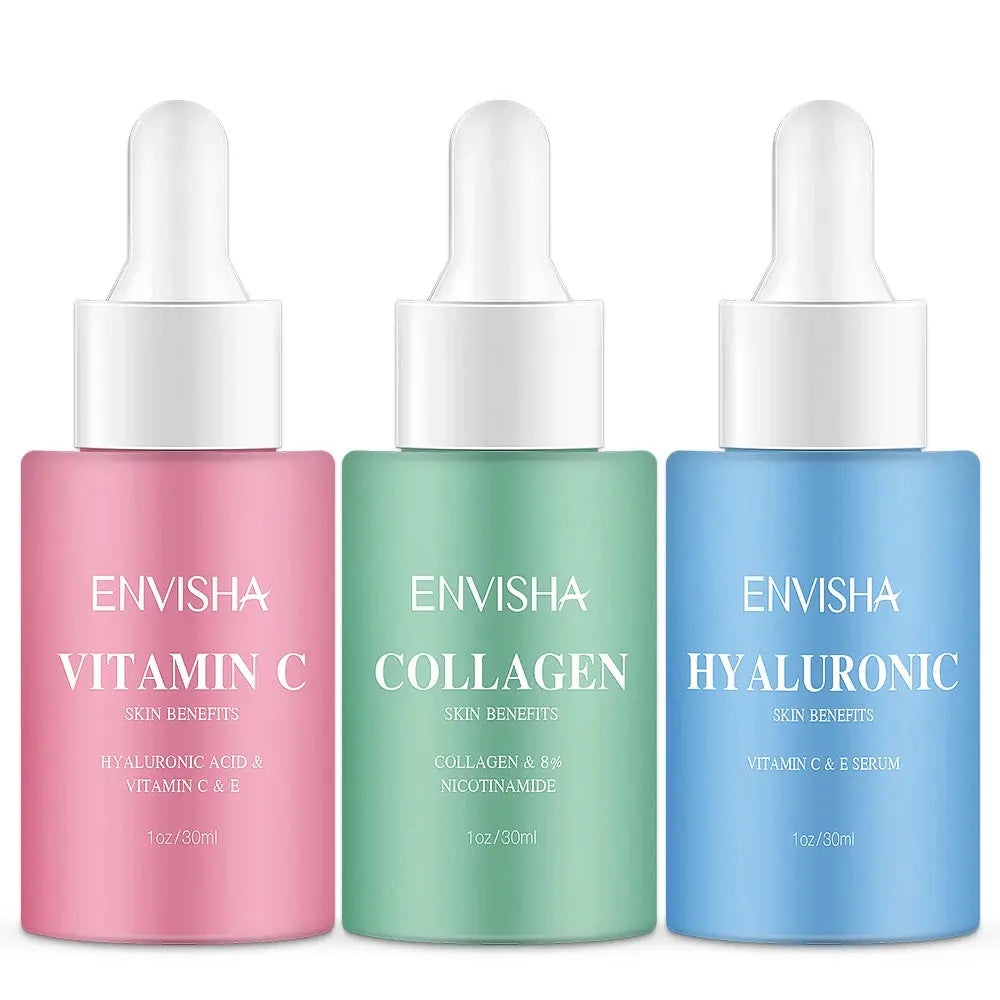 Skin Care Set Facial Serum Collagen Hyaluronic Acid Vitamin Anti-aging Wrinkle Whitening Moisturizing Remove Acne Face Essence BareGlow