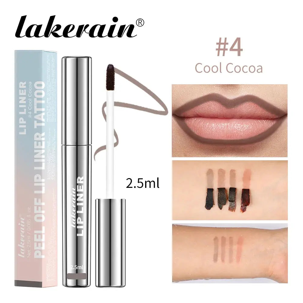 Waterproof Lip Liner Peel Off Tattoo Lipgloss Waterproof Long Lasting Matte Lip Tint Brown Contour Tear-off Lips Stain Cosmetic BareGlow