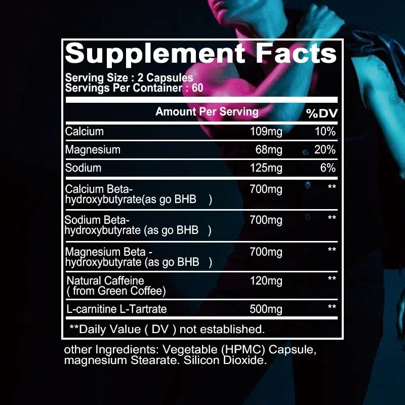 Keto BHB Exogenous Ketone - Fat Burning, Slimming, Appetite Suppressant, Weight Management Supplement, Boosts Metabolism BareGlow