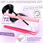 700PCS-30D/40D/50D 80D DIY Eyelash Extension Kit Mixed Length 9-16mm, D-Curl Eyelashes for DIY and Various Festive Celebrations BareGlow