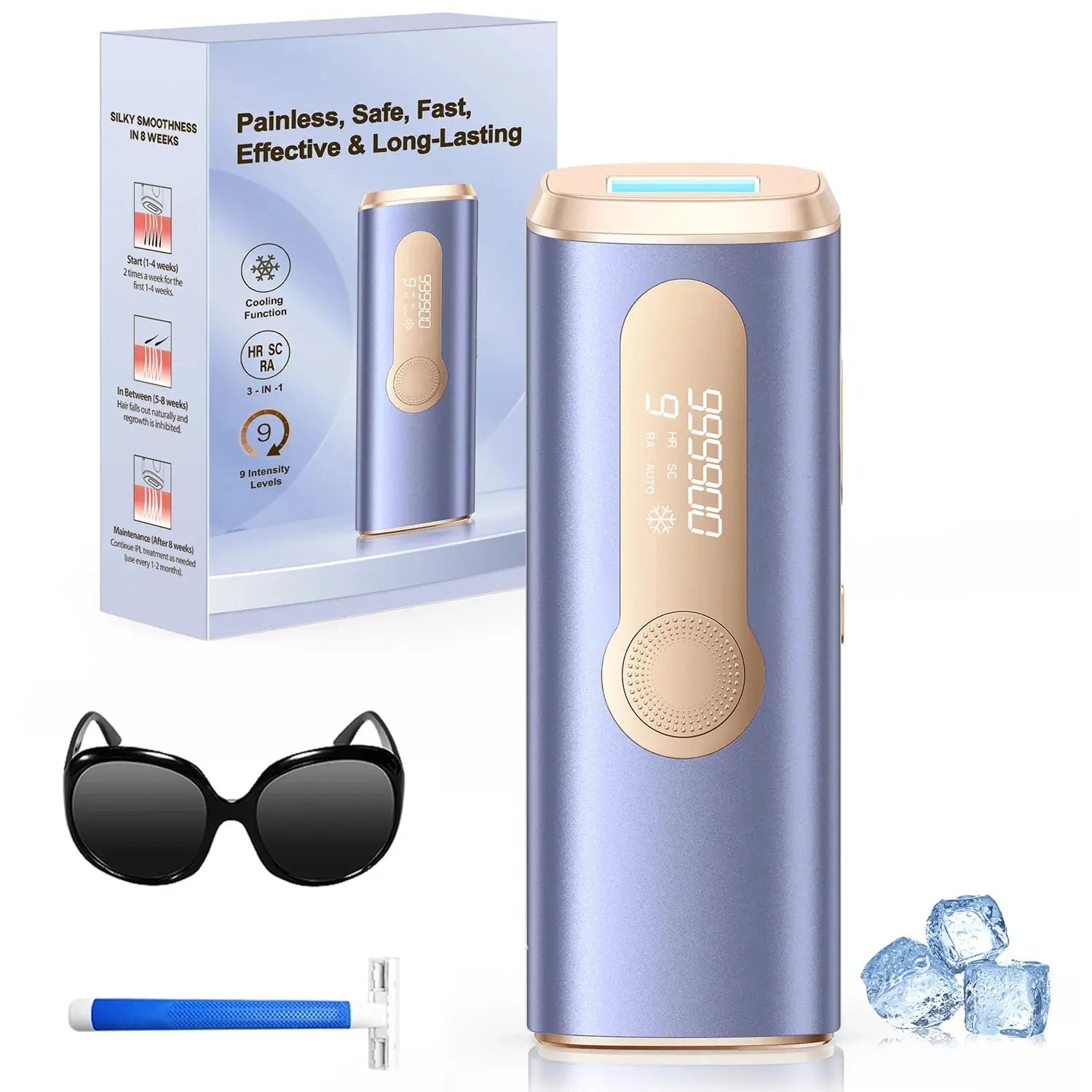 990000 Flash Laser Epilator IPL Hair Removal For Men and Women Body Bikini Facial  Permanant Painless IPL Hair Remover Machine BareGlow