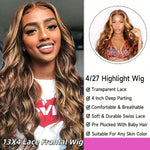 Honey Blonde Ombre Highlight Body Wave Lace Front Human Hair Wigs Pre Plucked Glueless Straight Deep Wave Frontal Wigs For Woman On Clearance Sale BareGlow