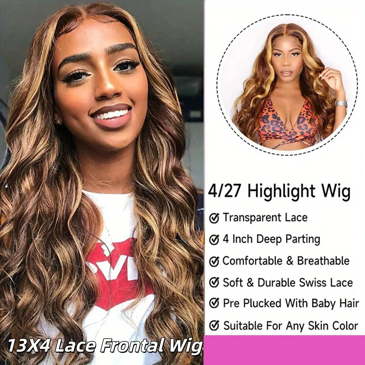 Honey Blonde Ombre Highlight Body Wave Lace Front Human Hair Wigs Pre Plucked Glueless Straight Deep Wave Frontal Wigs For Woman On Clearance Sale BareGlow