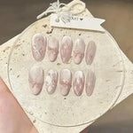 White French Press on Nails 3D Bowknot Fake Nails Tips Full Cover Wearable False Nails for Women and Girls DIY Manicure 24Pcs BareGlow
