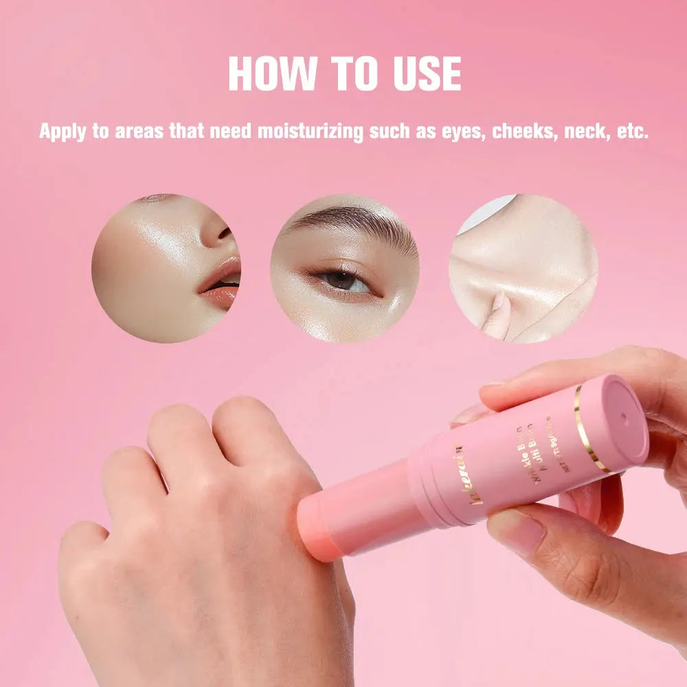 Korean Pink Hydrating Stick Extract Deep Hydrating Facial Skin Multi-functional Pink Balm Stick Skin Care Makeup Base Products BareGlow