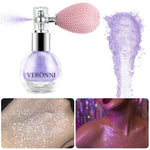 Highlighter Powder Spray Longwear sparkle fairy powder High Gloss Glitter Spray Body Bronzer For Face Body Makeup Cosmetics BareGlow