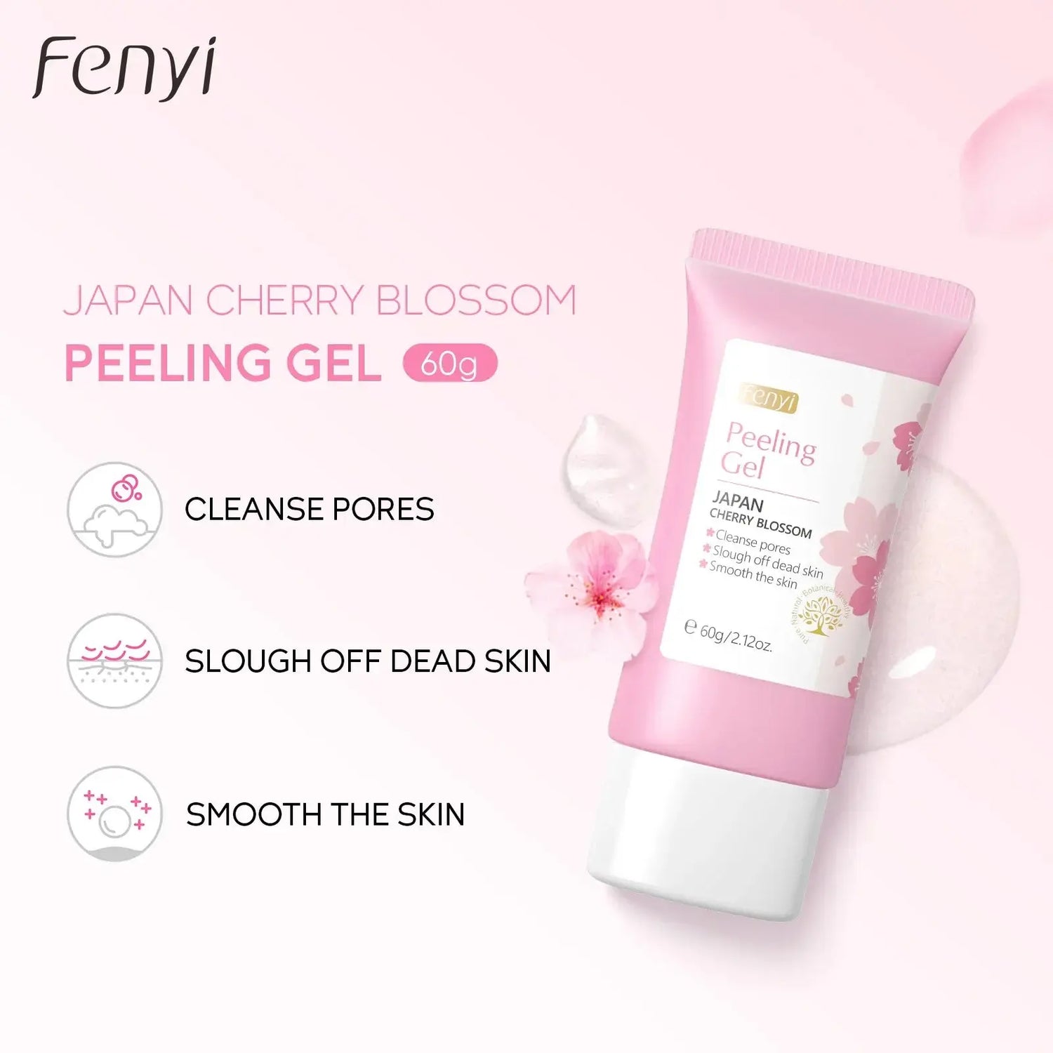 Sakura Face Deep Cleaning Exfoliating Gel Skin Care Whitening Moisturizer Repair Facial Scrub Skin Care 60g BareGlow