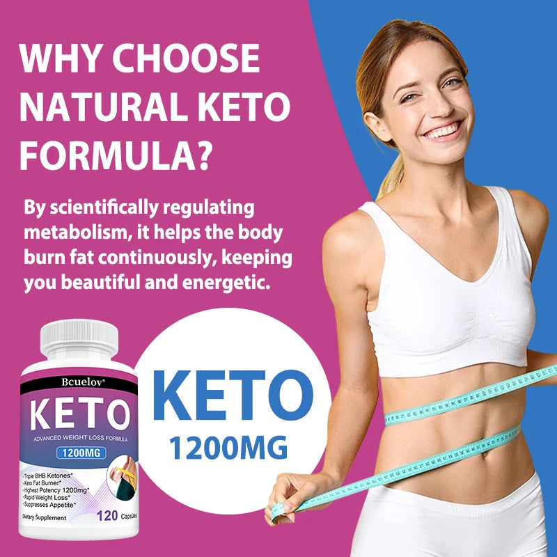 Keto Supplement, 120 Capsules, Supports Keto Diet, for Men and Women, Weight Management, Energy Support, Appetite Control BareGlow