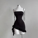 2026 Sexy Sleelveless Backless Mini Dress Women Summer Europe America Lace Up Bodycon Dresses High Street Party Club Black Dress BareGlow