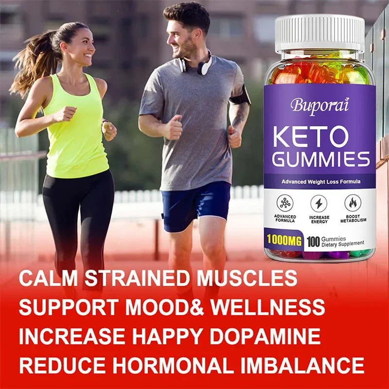Keto Gummies 1000MG - Burn Fat, Promote Metabolism, and Increase Vitality, Relieves Bloating, Helps Detoxification and Cleansing BareGlow
