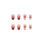 24 pieces of short trapezoid press-on nails, paired with 1 piece of jelly glue and 1 nail file BareGlow