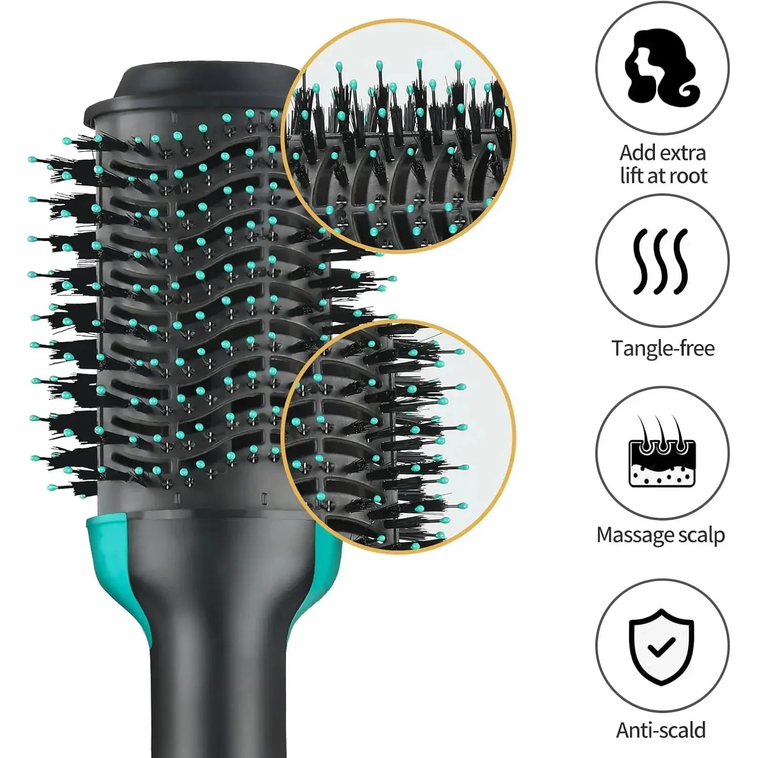 BLUTOOL 4-in-1 One-Step Negative Ion Hair Dryer and  Hot Air Brush, Reduces Frizz and Static, Quick-Dry Volumizing BareGlow