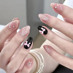 White French Press on Nails 3D Bowknot Fake Nails Tips Full Cover Wearable False Nails for Women and Girls DIY Manicure 24Pcs BareGlow
