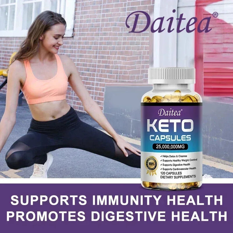 Keto Capsules - Weight & Fat Management, Burn Belly Fat, Detoxification, Digestion, Immunity - High Strength Ketone Supplement BareGlow