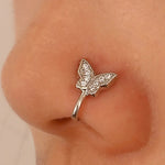 Fashion Gold Color Dragon Butterfly Fake Nose Ring for Women Africa Copper Helix U Shape Faux Aro Nariz Piercing BareGlow