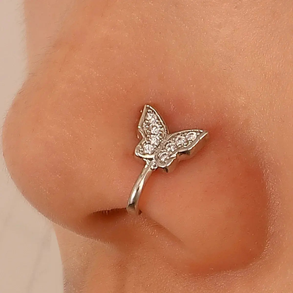 Fashion Gold Color Dragon Butterfly Fake Nose Ring for Women Africa Copper Helix U Shape Faux Aro Nariz Piercing BareGlow