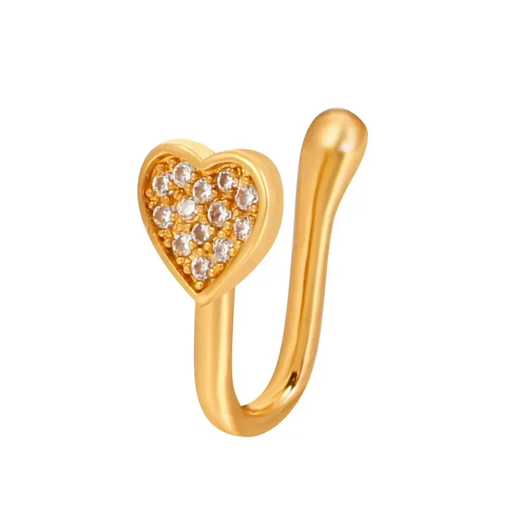 Fashion Gold Color Dragon Butterfly Fake Nose Ring for Women Africa Copper Helix U Shape Faux Aro Nariz Piercing BareGlow