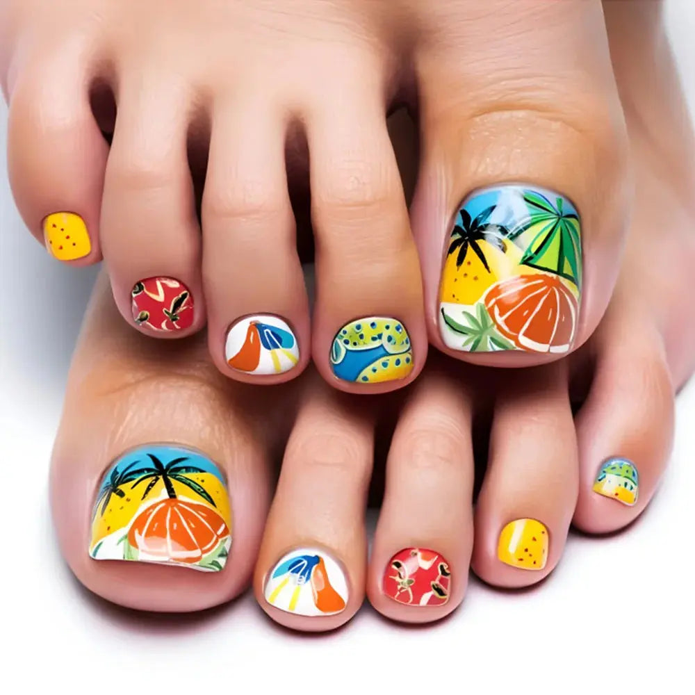 24pcs Black False Toenails Solid Color Glossy Fake Toenails Wearable Full Cover Ins Square Press on Toenail Patch for Girl Women BareGlow