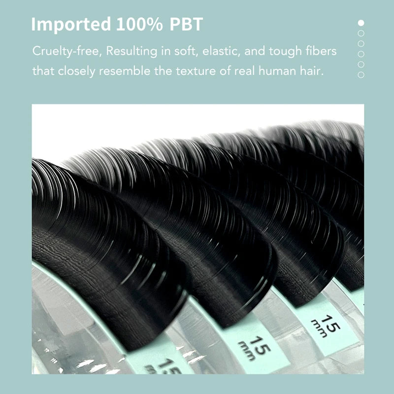 DIYDAY Individual Eyelash Extension Long Length Classic Lash Extension Trays Wholesale Matte Black Soft Mink Faux Eyelashes BareGlow