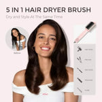 Hair Blow Dryer Brush for salon-style blowouts, lightweight ionic plastic in pink, 3X faster drying with shine, volume, anti-fr BareGlow