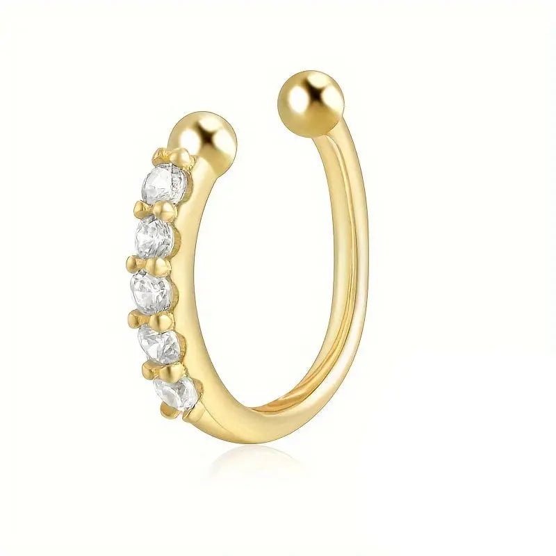 Fashion Copper Fake Nose Rings for Women Hypoallergenic Cartilage Cuff Earrings Falso Nose Piercing Jewelry BareGlow