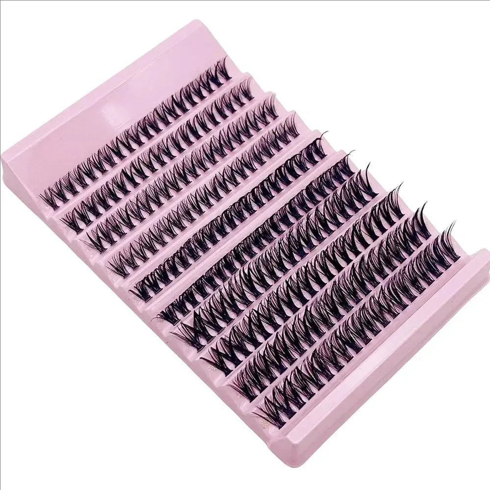 Individual Lashes 8-16mm 200pcs Cluster Lashes Natural Look Mixed Tray DIY Eyelash Extension Volume Lash Clusters Eyelashes Long BareGlow