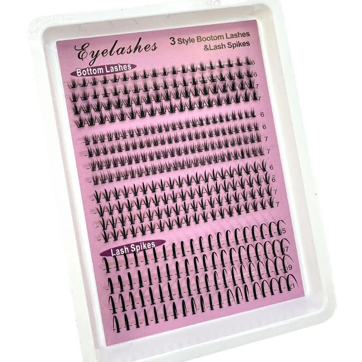 Bottom(6-7mm)&Spiky Lashes Clusters Volume Individual Lashes Cluster Extensions Spikes Lashes Clusters DIY Fairy/Manga Eyelash BareGlow