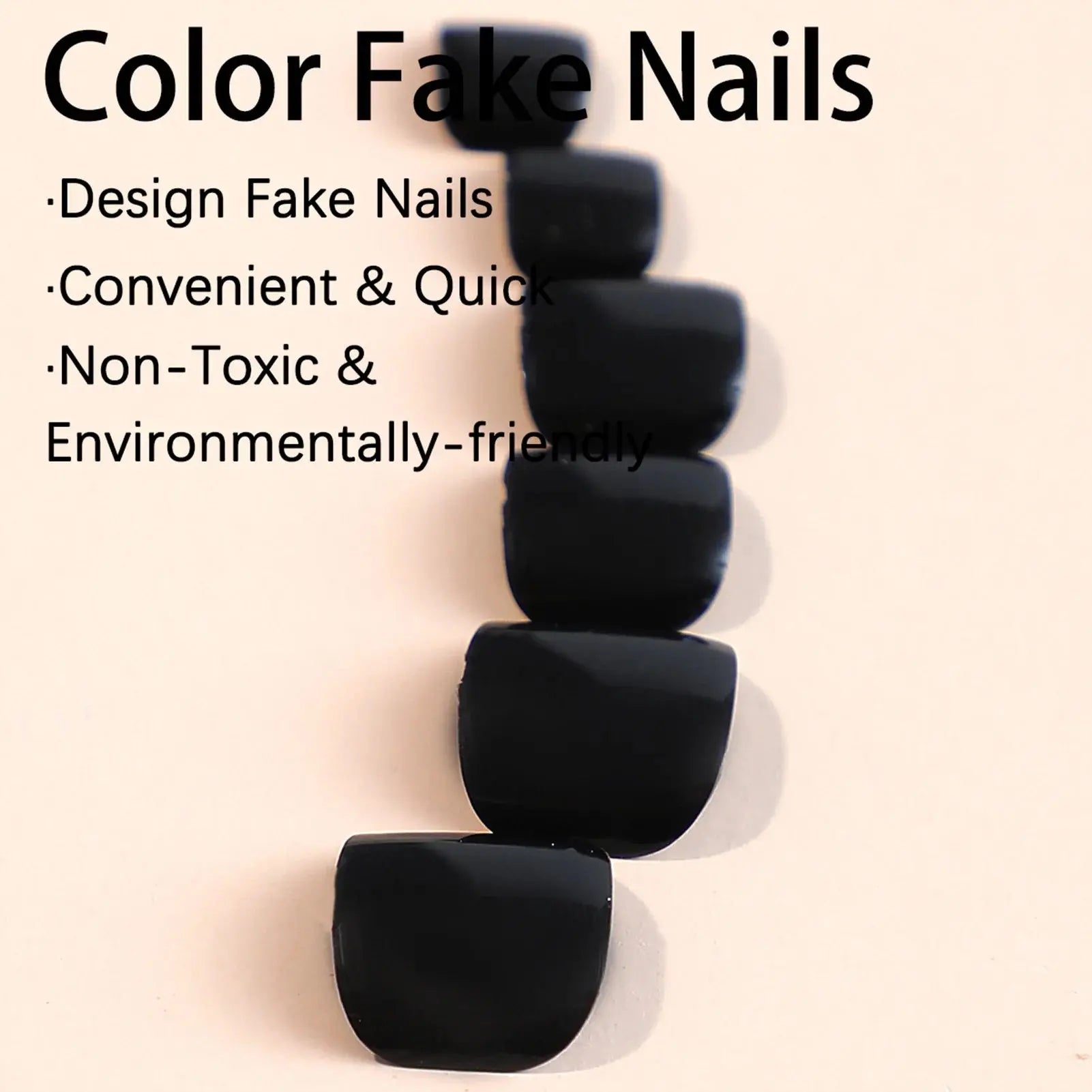 24pcs Black False Toenails Solid Color Glossy Fake Toenails Wearable Full Cover Ins Square Press on Toenail Patch for Girl Women BareGlow