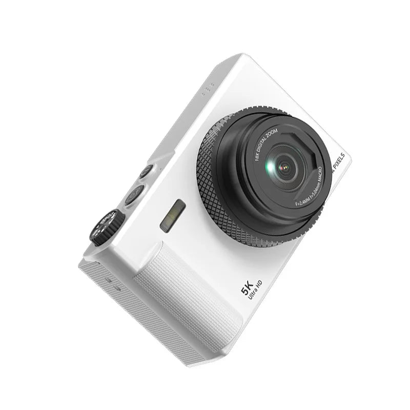 Digital Camera for Vlogging 5K Output 180 Flip Screen 75MP Sensor 18x Zoom Electronic Stabilization Compact Design BareGlow