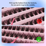 120Pcs Natural Eyelash Cluster Set, D Curl 8–16mm Mixed Length, Soft Band & Lightweight, Reusable False Eyelashes Cat Eye Effect BareGlow