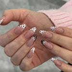 White French Press on Nails 3D Bowknot Fake Nails Tips Full Cover Wearable False Nails for Women and Girls DIY Manicure 24Pcs BareGlow