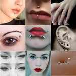 58pcs Non Piercing Lip Nails Sticker Selfadhesive Waterproof Reusable Fake Lip Nail Eyebrow Nose Ring Body Belly Button Jewelry BareGlow