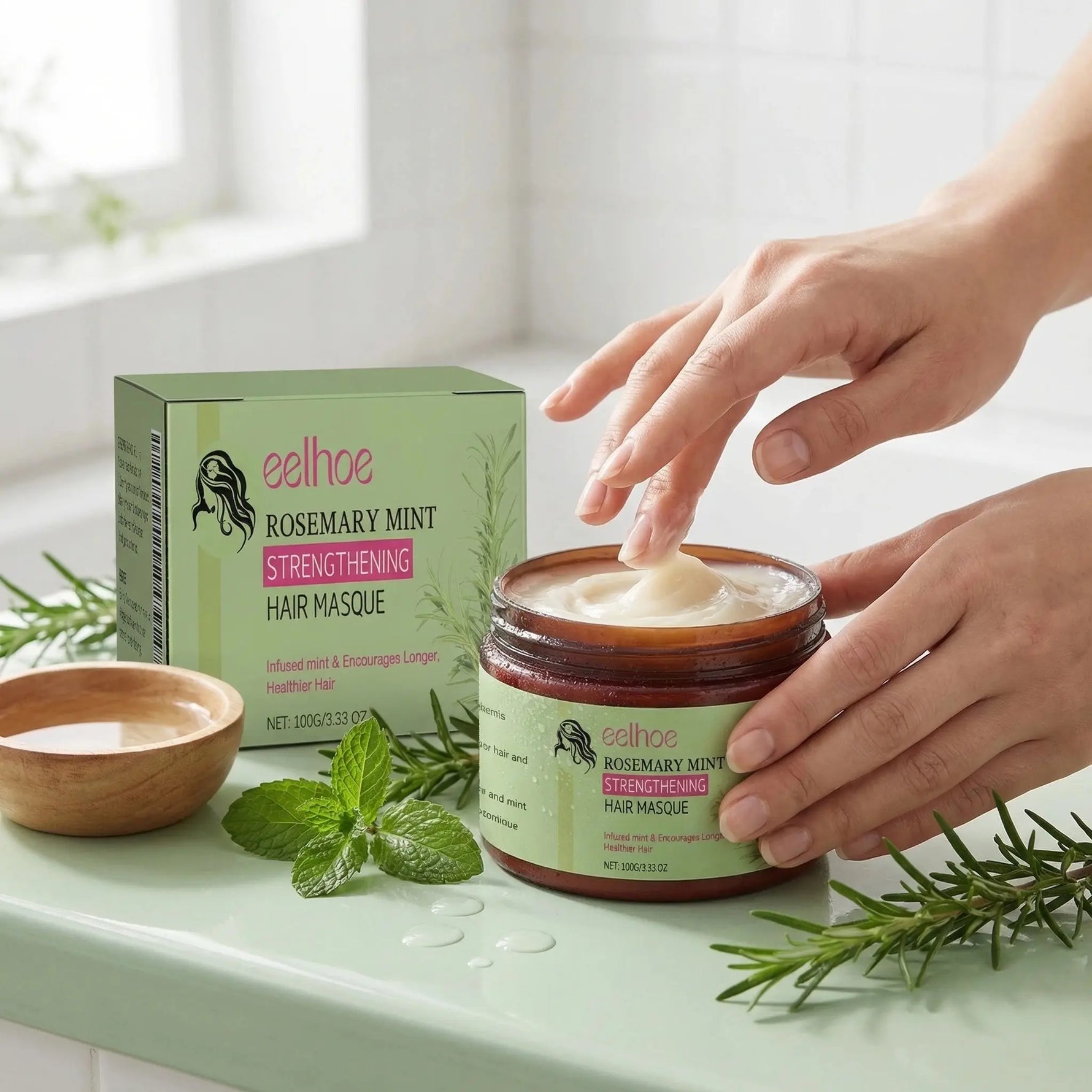 100ML Natural Hair Mask Moisturizing Nourishing Hair Roots Improve Smoothness Anti-frizzing Enhance Gloss Fluff Hair Care Mask BareGlow