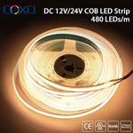 UL Listed COB LED Strip Light 320 480 LEDs/m 16.4ft High Density Flexible Tape Ribbon 3000-6500K RA90 Led Lights DC12V 24V BareGlow