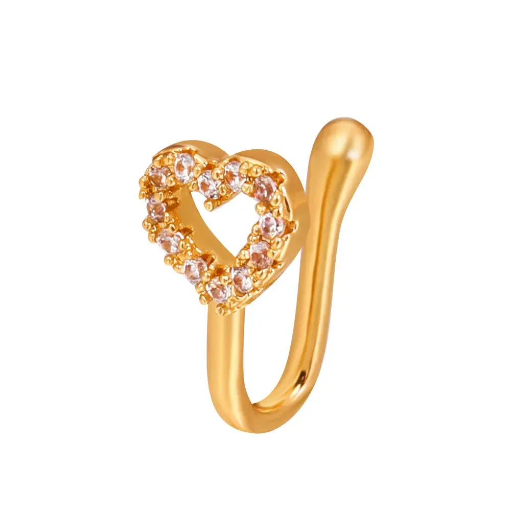 Fashion Gold Color Dragon Butterfly Fake Nose Ring for Women Africa Copper Helix U Shape Faux Aro Nariz Piercing BareGlow