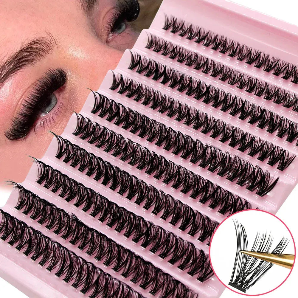 Super Bunch Mink Eyelashes 1 Box/200 Bundles Natural Eyelash Extension 3D Russia Individual Cluster Makeup Tools Lashes Cilia BareGlow