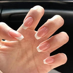 White French Press on Nails 3D Bowknot Fake Nails Tips Full Cover Wearable False Nails for Women and Girls DIY Manicure 24Pcs BareGlow