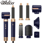 7 In 1 Hair Dryer Brush Brushless High Speed Hair Dryer with Diffuser Ionic Blow Dryer Hot Air Styling Comb Auto Hair Curler BareGlow
