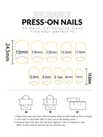 24pcs Short Square White French Flower Acrylic Press-On Nails, Cute Chrome Alloy Gel Manicure Nail Tips, Nail Art Supplies Set (Includes: 1pc Jelly Gel, 1pc Nail File), Suitable For Women Daily, Date, Party BareGlow