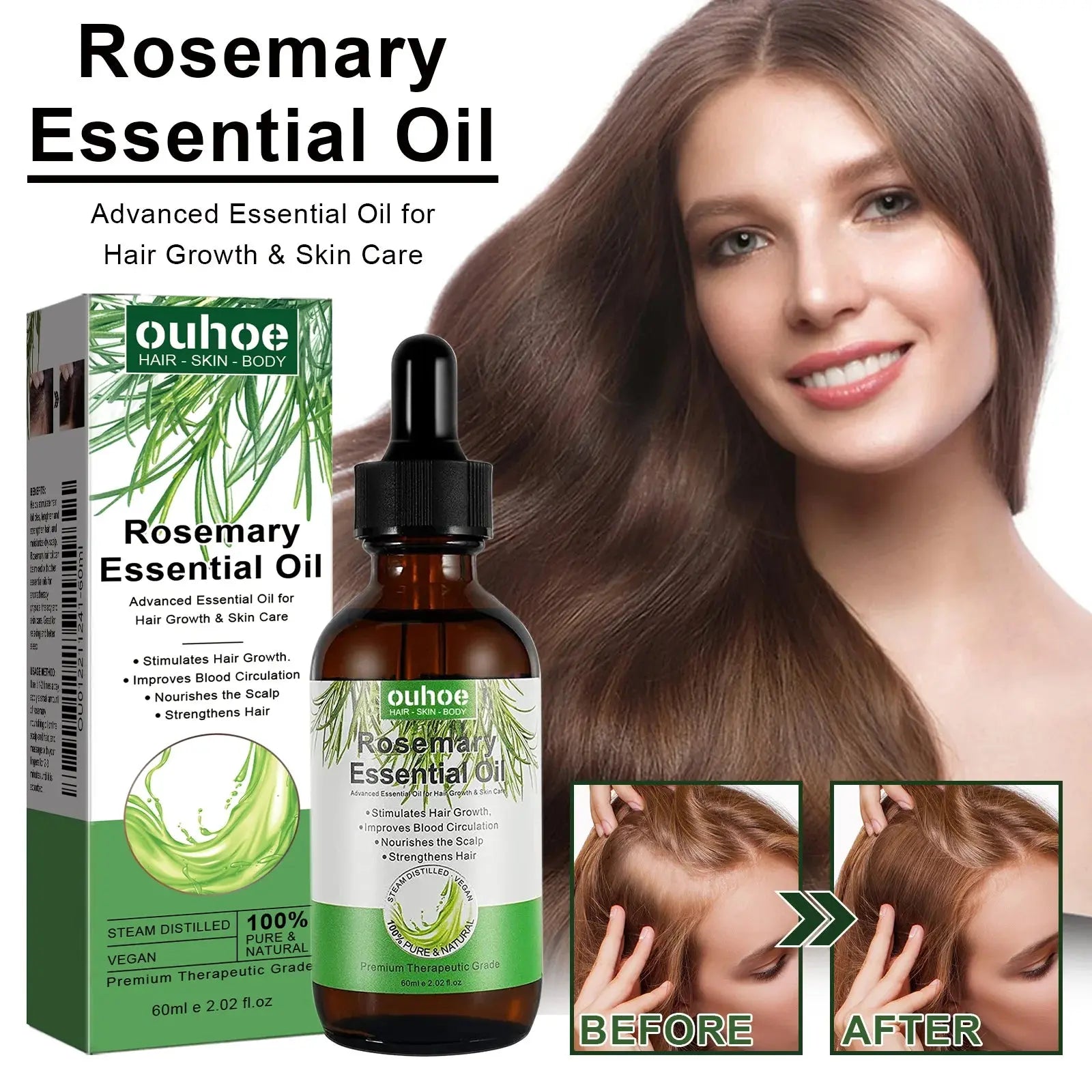 Rosemary Hair Oil Gentle Daily Care for Soft Smooth and Nourished Hair BareGlow