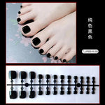 Shiny Rhinestone Purple French Fake Toenails Butterfly Summer Fashion Toe False Nails Detachable Press on Toenails with Glue BareGlow